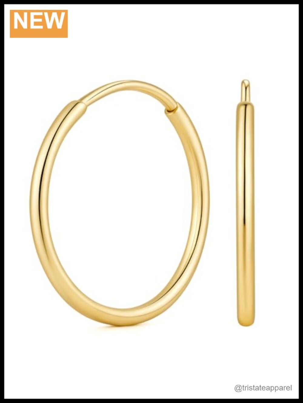 14K Gold Plated Hoop Earrings Huggie Lightweight Minimalist Everyday